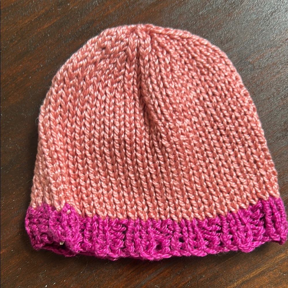 Pink and Fuchsia Kids Knit Beanie